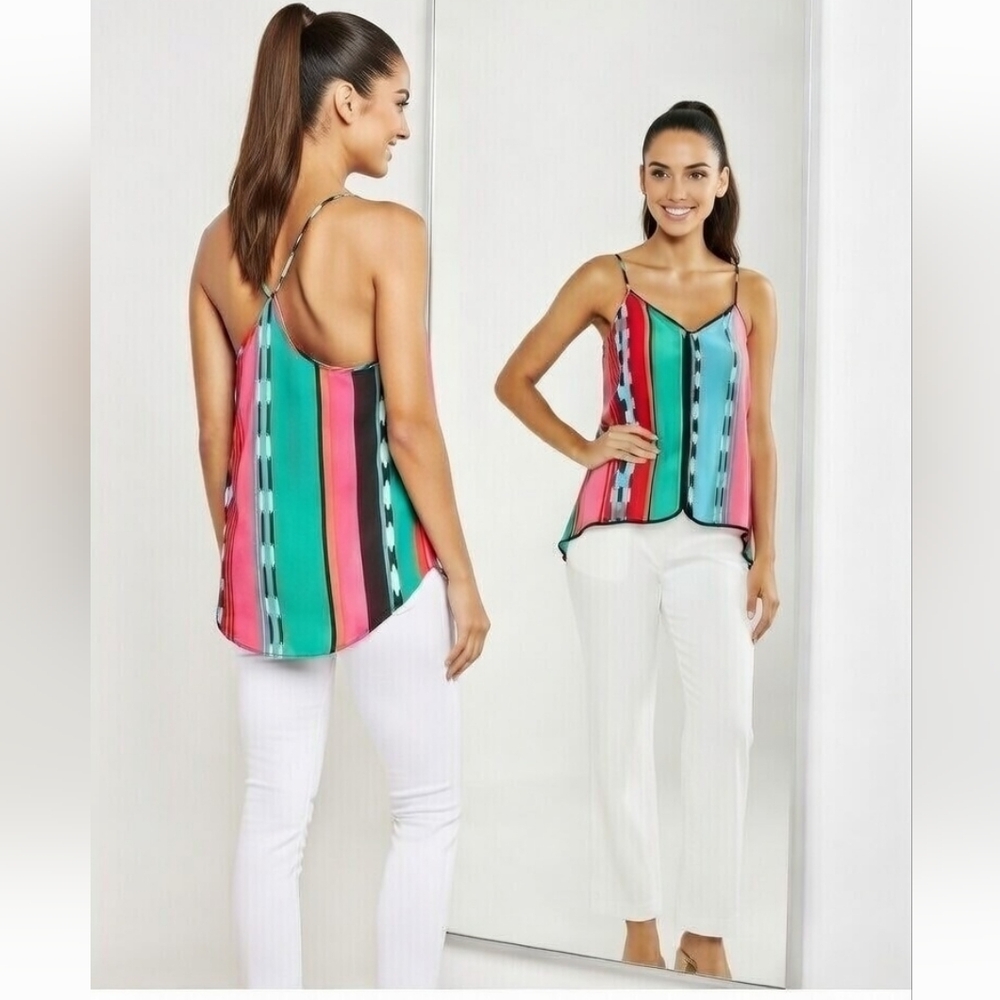 Colorful Tribal Maximilist Print Racerback Ella Moss Racerback Tank Top